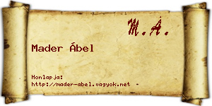 Mader Ábel névjegykártya
